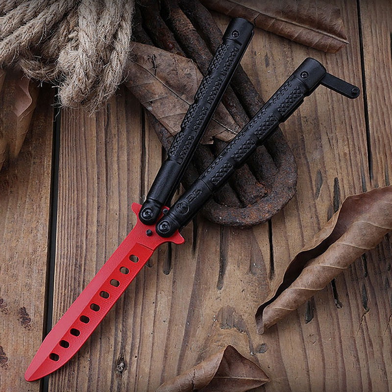 Training practice tool trainer 226 mm butterfly folding knife Sure Spring butterfly training knife