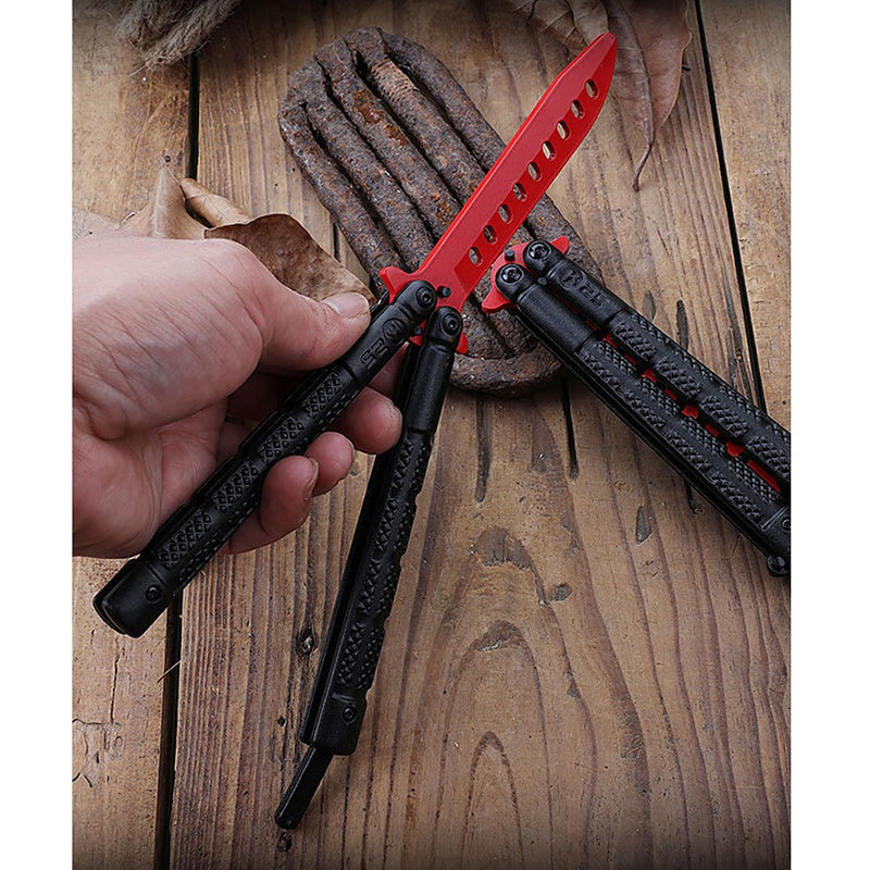 Training practice tool trainer 226 mm butterfly folding knife Sure Spring butterfly training knife