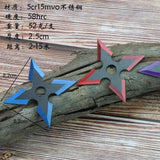 3pcs/6pcs Four color Darts Ninja Kunai Hunting Knives Tactical Fixed Blade Throwing Knife Set with Sheath（Four-cornered dart）