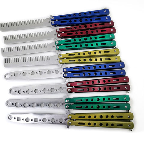 Outdoor knife practice throwing knife color butterfly knife training comb practice throwing knife without blade playing cool tool