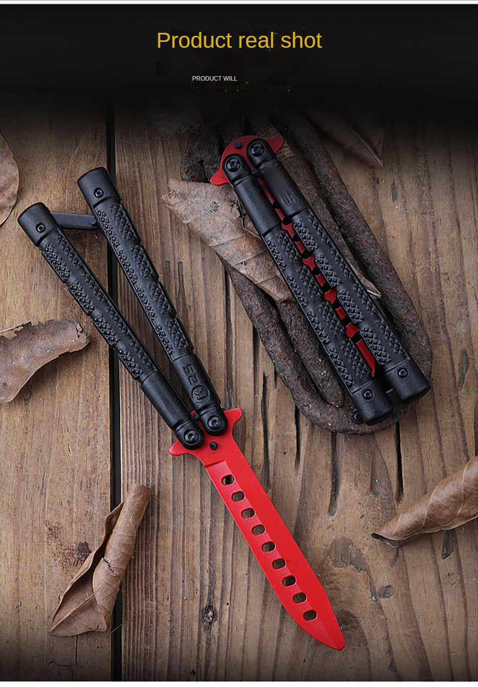 Practice cool play aluminum handle knife novice training K25 knife thickened stainless steel butterfly knife for beginners without edge