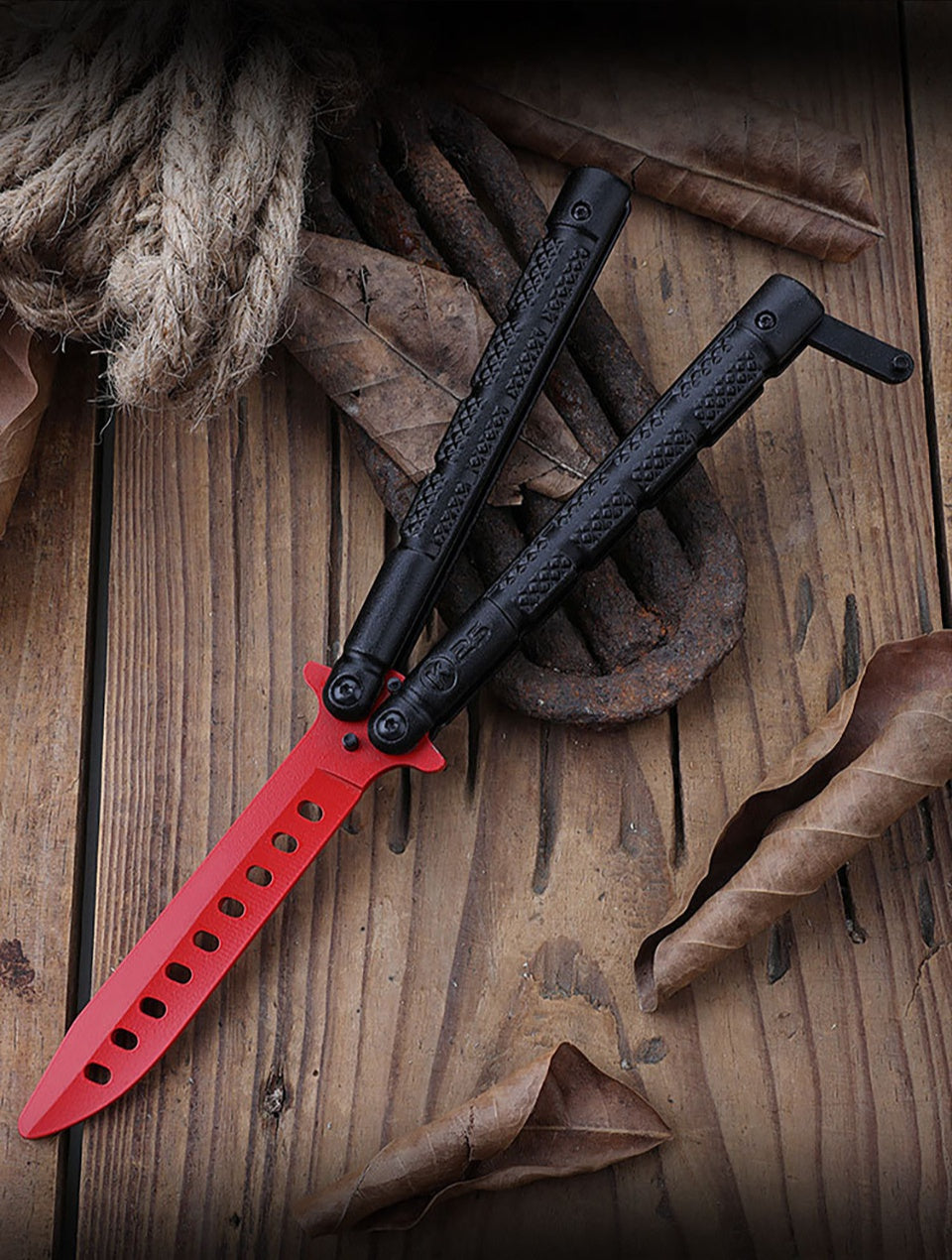 Practice cool play aluminum handle knife novice training K25 knife thickened stainless steel butterfly knife for beginners without edge