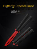 Practice cool play aluminum handle knife novice training K25 knife thickened stainless steel butterfly knife for beginners without edge