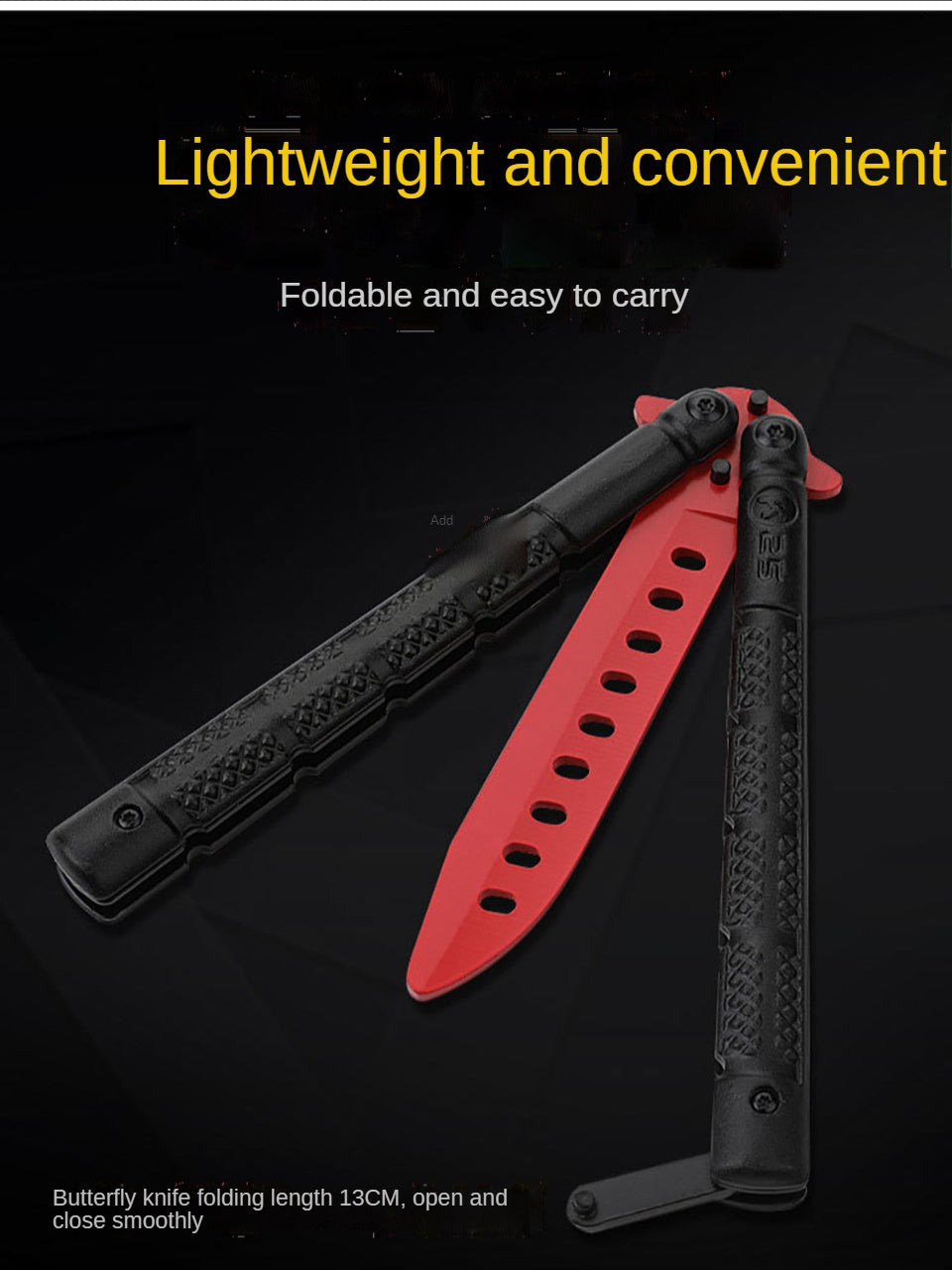 Practice cool play aluminum handle knife novice training K25 knife thickened stainless steel butterfly knife for beginners without edge