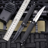 Outdoor survival multi-function knife short knife self-defense d2 fruit knife collection knife folding knife outdoor knife（white tip）