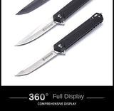 Outdoor survival multi-function knife short knife self-defense d2 fruit knife collection knife folding knife outdoor knife（white tip）