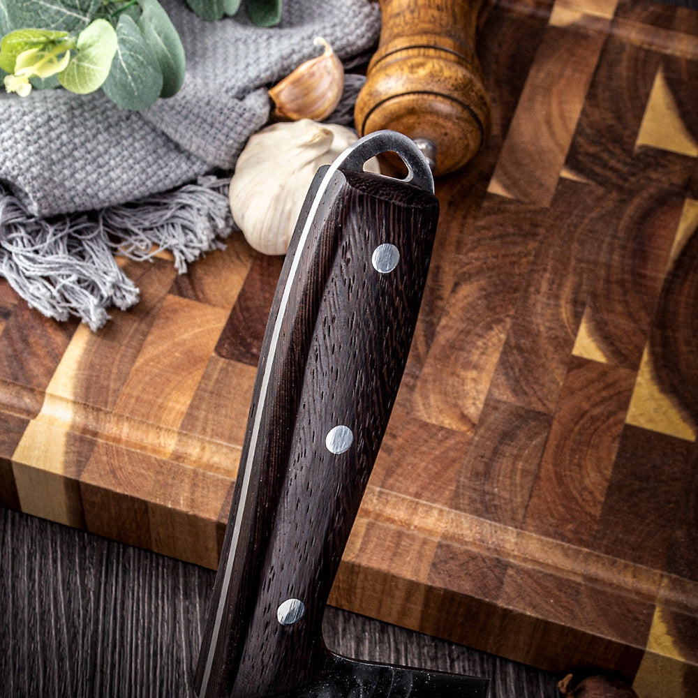 Hand forged Longquan hammer pattern kitchen knife household slicing meat kitchen knife