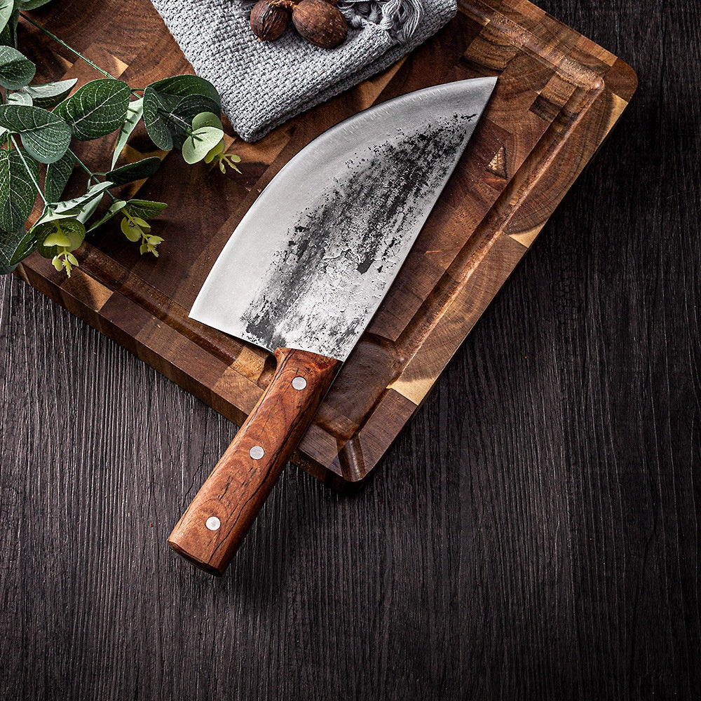 Elastic steel pork knife slaughtering knife hand forging meat cutting knife boning pig killing Longquan knife