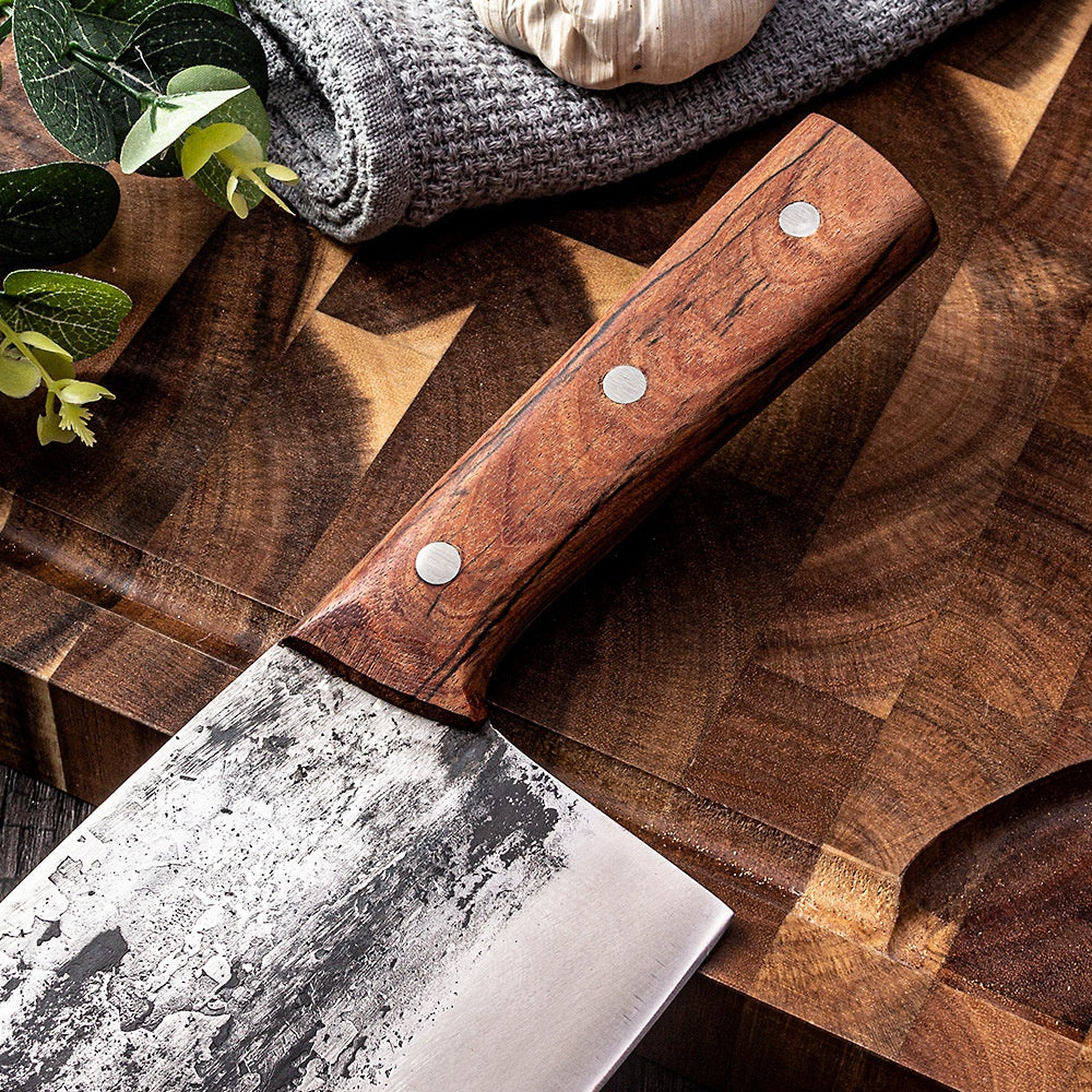 Elastic steel pork knife slaughtering knife hand forging meat cutting knife boning pig killing Longquan knife