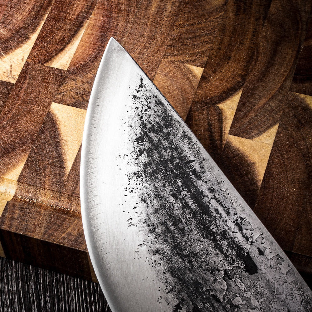 Elastic steel pork knife slaughtering knife hand forging meat cutting knife boning pig killing Longquan knife