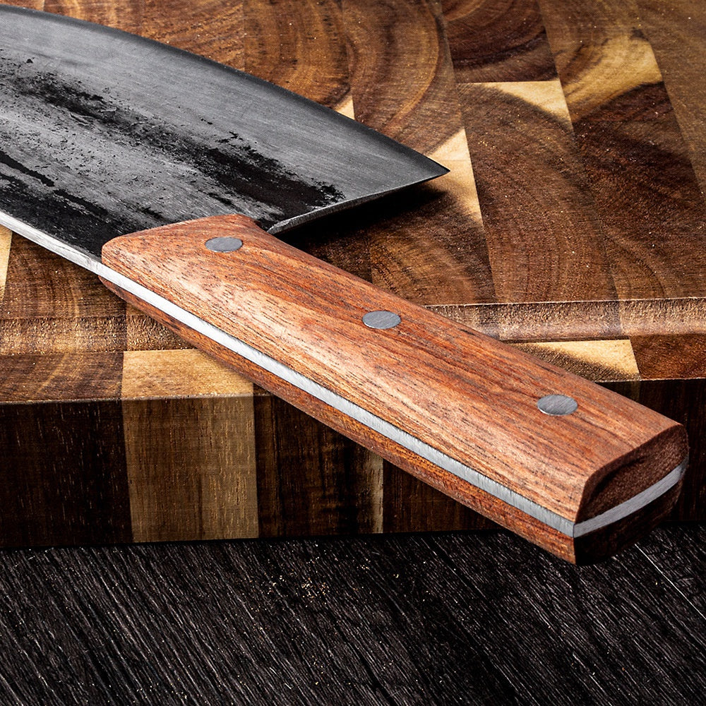 Elastic steel pork knife slaughtering knife hand forging meat cutting knife boning pig killing Longquan knife