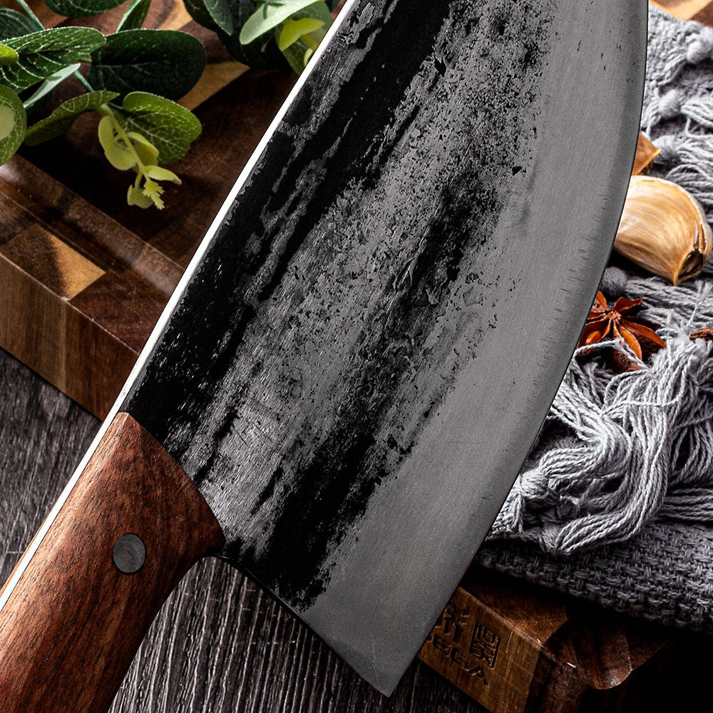 Elastic steel pork knife slaughtering knife hand forging meat cutting knife boning pig killing Longquan knife