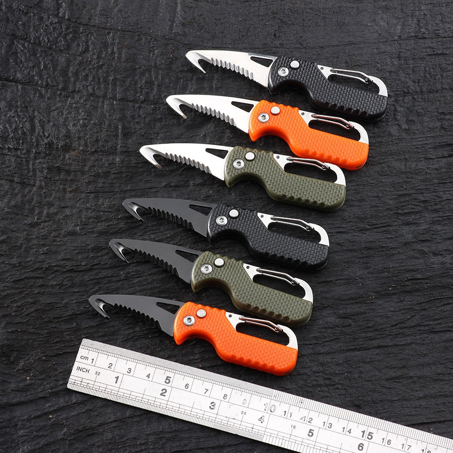 Multifunctional outdoor portable knife folding quick box opener express box opener emergency survival tool