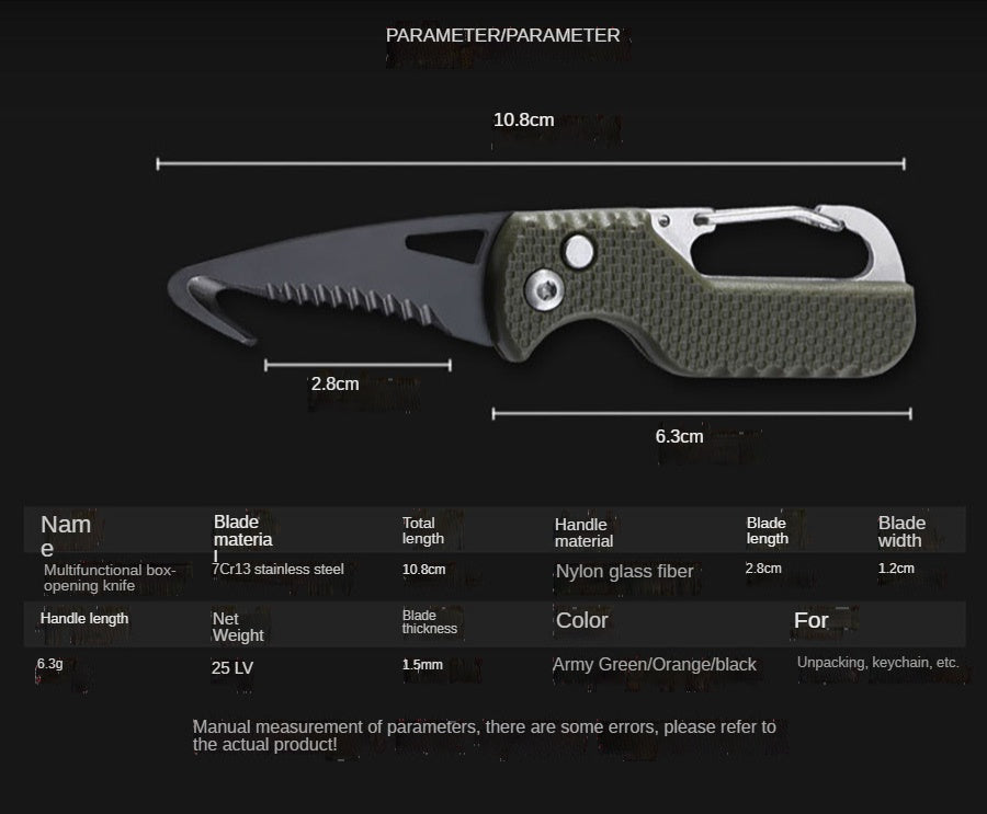 Folding quick open box opener multi-functional outdoor portable knife emergency survival tool express box opener