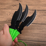 Shuriken Ninja Kunai Hunting Knife 3 Pieces/6 Pieces Fixed Blade Throwing Knife Tactical Set with Sheath (Fork Type)