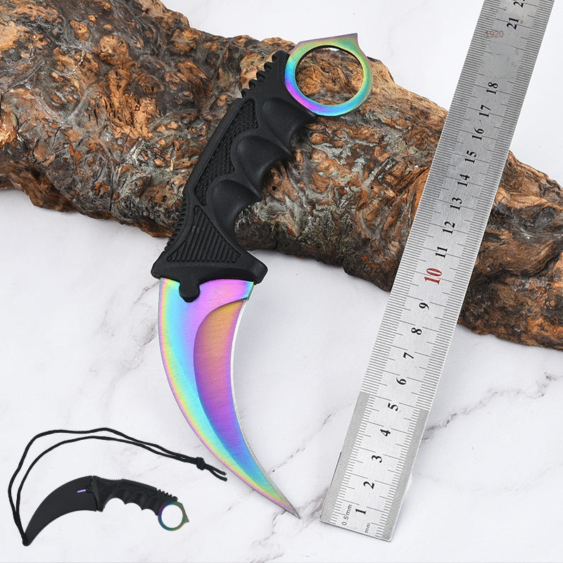 Outdoor high hardness portable multi-functional camping survival knife CSGO game claw knife outdoor self-defense eagle claw knife