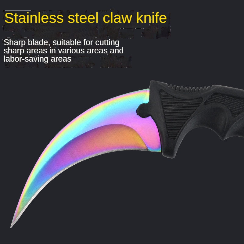 Outdoor high hardness portable multi-functional camping survival knife CSGO game claw knife outdoor self-defense eagle claw knife