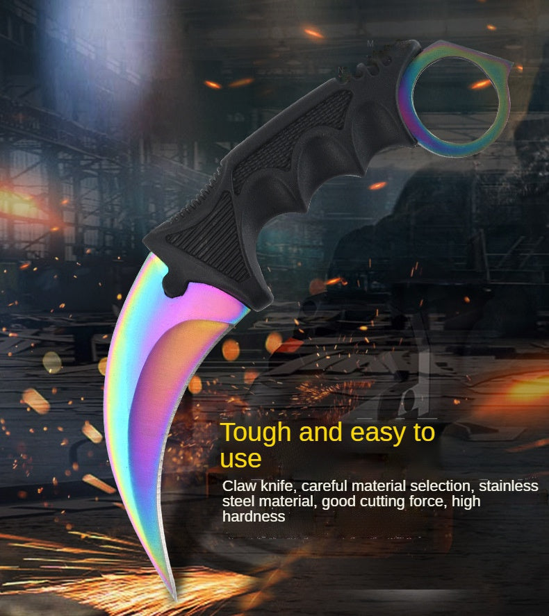Outdoor high hardness portable multi-functional camping survival knife CSGO game claw knife outdoor self-defense eagle claw knife