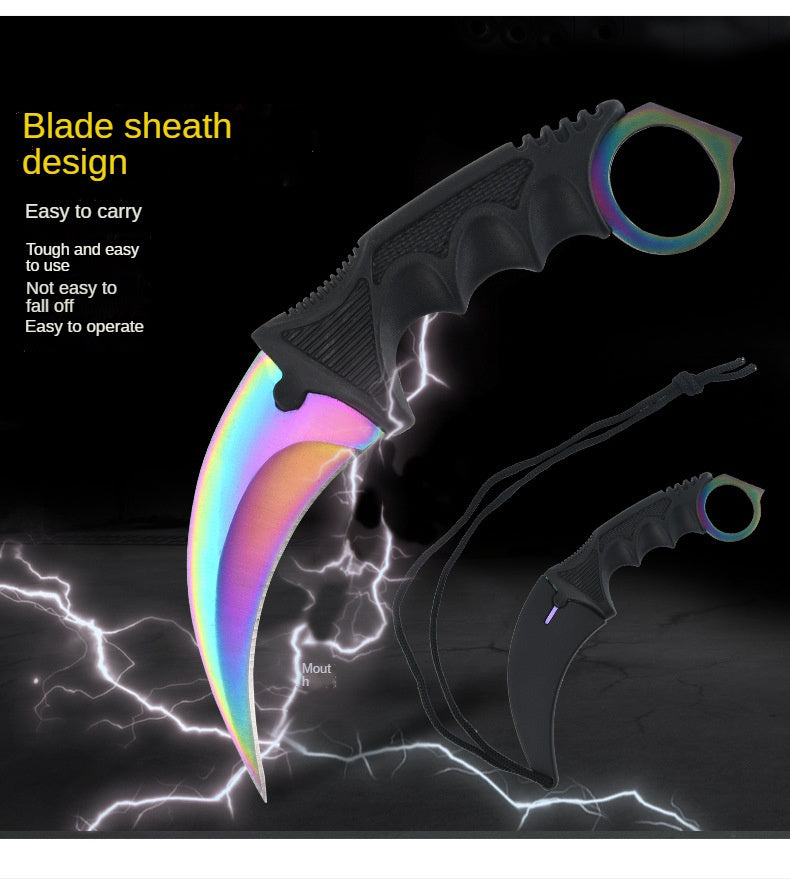 Outdoor high hardness portable multi-functional camping survival knife CSGO game claw knife outdoor self-defense eagle claw knife