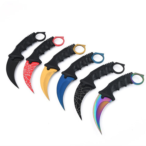 Outdoor high hardness portable multi-functional camping survival knife CSGO game claw knife outdoor self-defense eagle claw knife