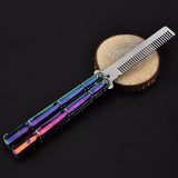 butterfly comb without edge New product color titanium version butterfly comb Butterfly practice knife
