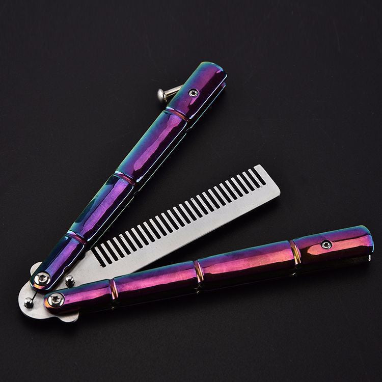 butterfly comb without edge New product color titanium version butterfly comb Butterfly practice knife