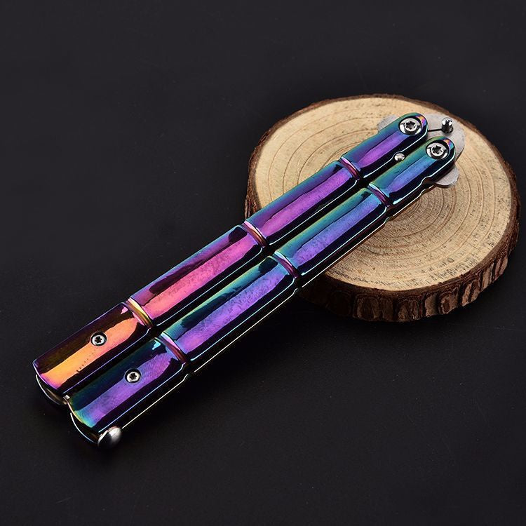 butterfly comb without edge New product color titanium version butterfly comb Butterfly practice knife
