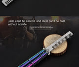 butterfly comb without edge New product color titanium version butterfly comb Butterfly practice knife