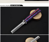 butterfly comb without edge New product color titanium version butterfly comb Butterfly practice knife
