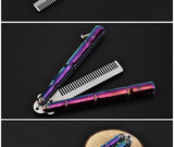 butterfly comb without edge New product color titanium version butterfly comb Butterfly practice knife