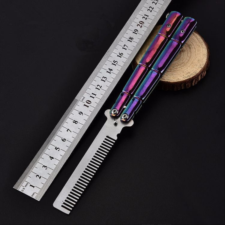 butterfly comb without edge New product color titanium version butterfly comb Butterfly practice knife
