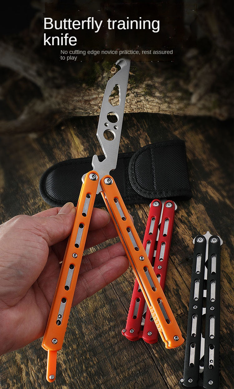 Butterfly knife cool play knife without edge novice practice 420C stainless steel training knife multi-function