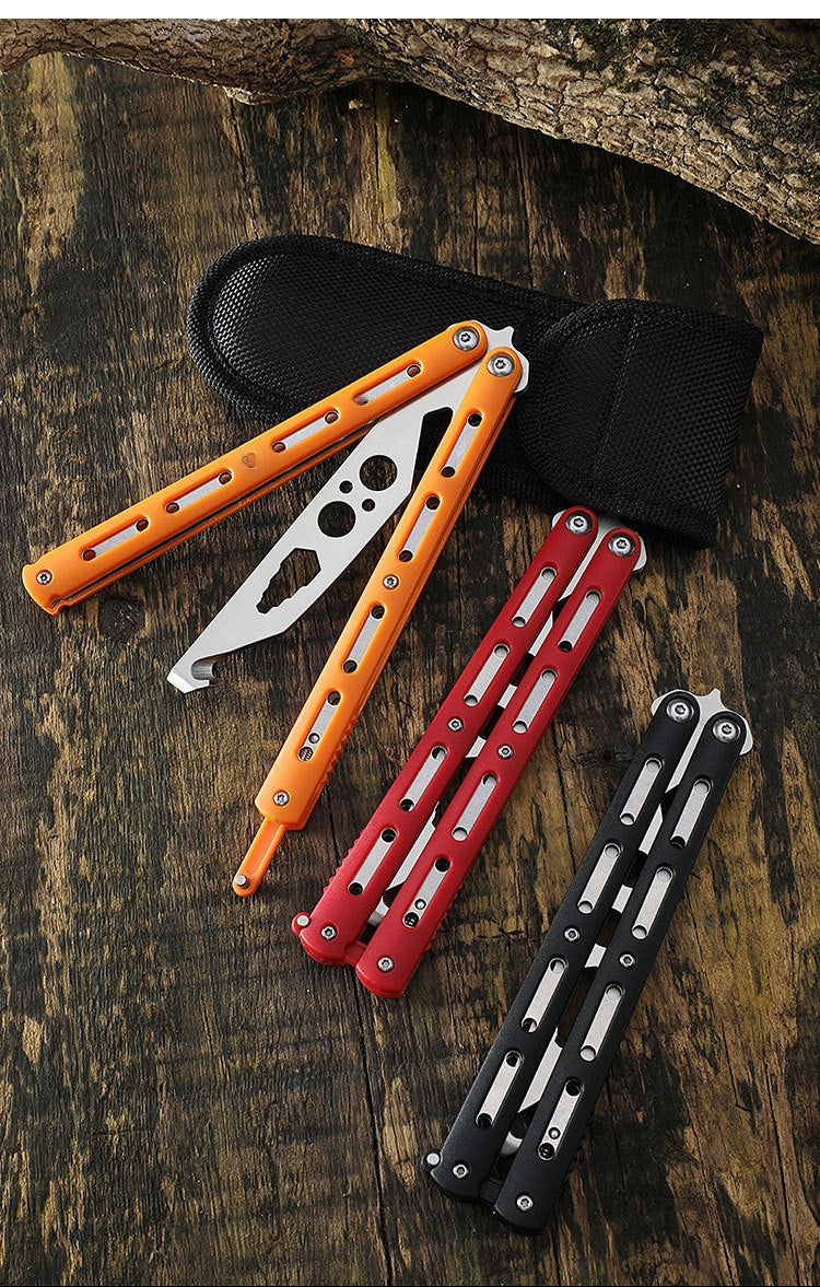 Butterfly knife cool play knife without edge novice practice 420C stainless steel training knife multi-function
