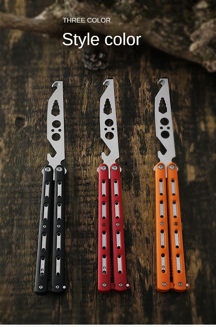 Butterfly knife cool play knife without edge novice practice 420C stainless steel training knife multi-function