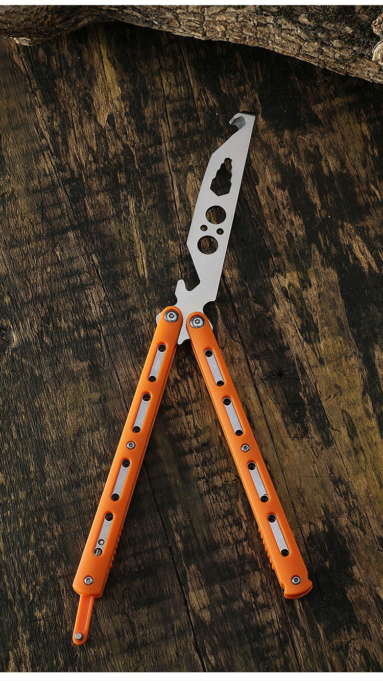 Butterfly knife cool play knife without edge novice practice 420C stainless steel training knife multi-function