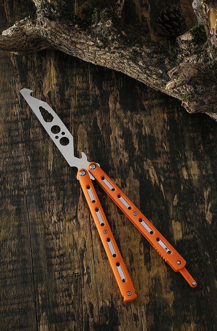 Butterfly knife cool play knife without edge novice practice 420C stainless steel training knife multi-function