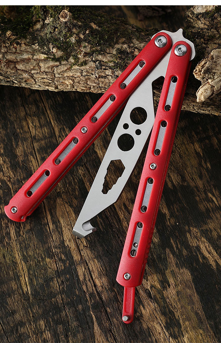 Butterfly knife cool play knife without edge novice practice 420C stainless steel training knife multi-function