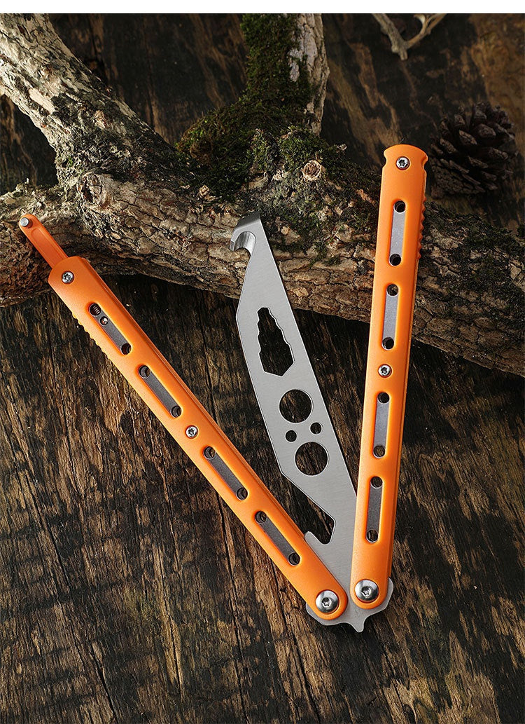 Butterfly knife cool play knife without edge novice practice 420C stainless steel training knife multi-function