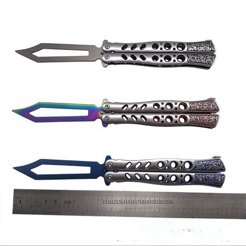 Practice all-steel folding knife bladeless safety throwing knife multi-function tool new fashion butterfly training knife