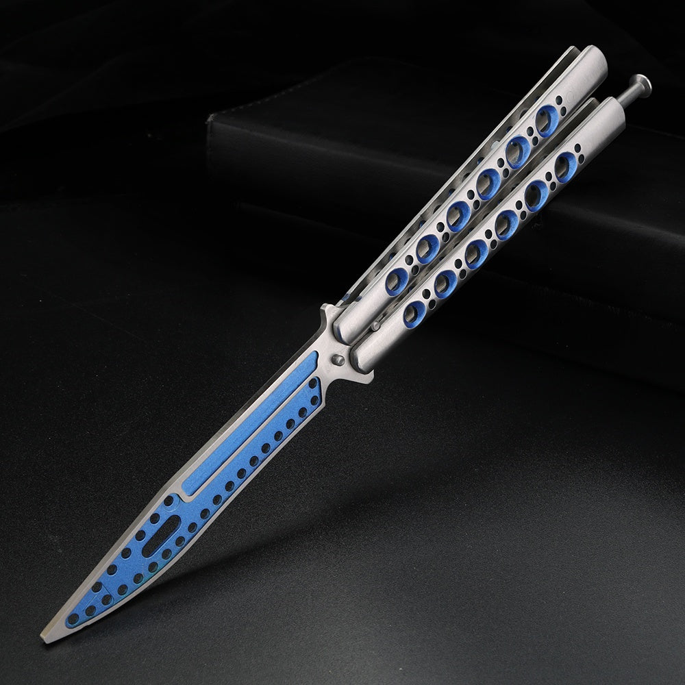 Throwing knife all-steel practice knife maintenance-free safety design practice butterfly knife without blade professional training