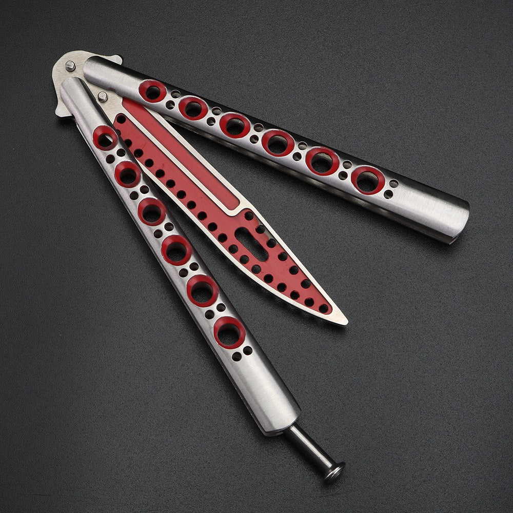 Throwing knife all-steel practice knife maintenance-free safety design practice butterfly knife without blade professional training