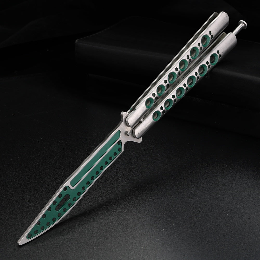 Throwing knife all-steel practice knife maintenance-free safety design practice butterfly knife without blade professional training