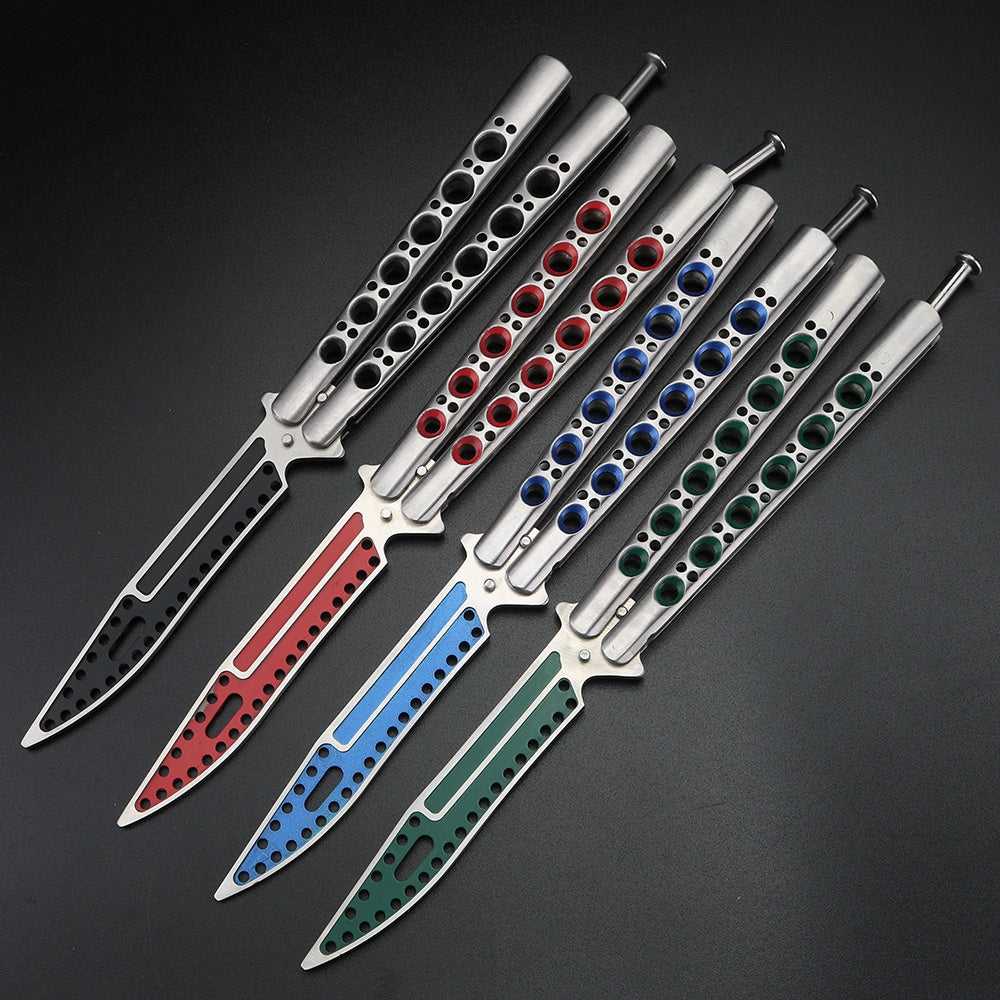 Throwing knife all-steel practice knife maintenance-free safety design practice butterfly knife without blade professional training