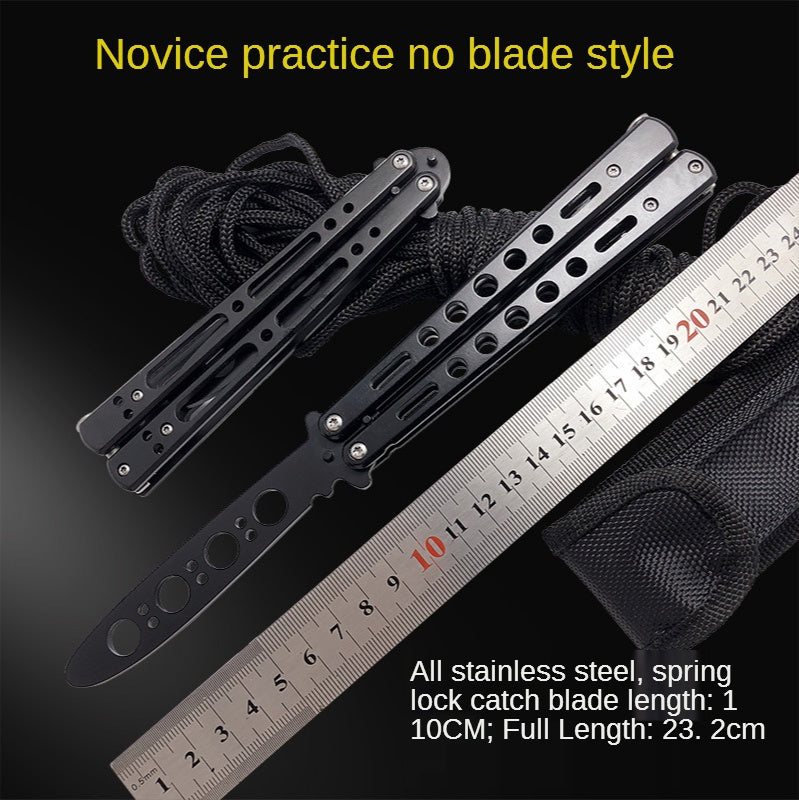 Tour cool butterfly tool stock supply unmodied butterfly training knife novice practicing knife stainless steel folding knife
