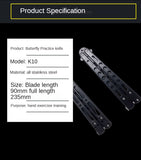 Tour cool butterfly tool stock supply unmodied butterfly training knife novice practicing knife stainless steel folding knife