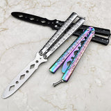 Transformable Blunt Pocke Survival Knife Training Foldable Butterfly Knife Portable  Tool for Outdoor Game Tools t Mini Trainer