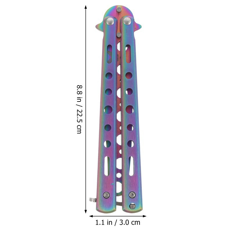 Transformable Blunt Pocke Survival Knife Training Foldable Butterfly Knife Portable  Tool for Outdoor Game Tools t Mini Trainer