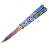 Outdoor Tool Playing Hard Steel Folding Self-defense Butterfly Knife Cutting  Knife with No Blade Knife Practice Mini
