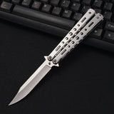 Outdoor Tool Playing Hard Steel Folding Self-defense Butterfly Knife Cutting  Knife with No Blade Knife Practice Mini