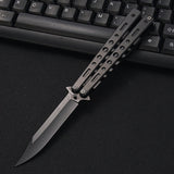 Outdoor Tool Playing Hard Steel Folding Self-defense Butterfly Knife Cutting  Knife with No Blade Knife Practice Mini